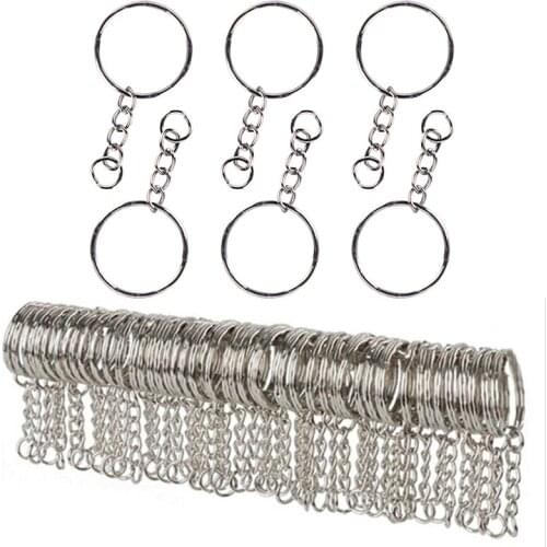 20Pcs/lot 25mm Stainless Silvery Alloy Circle Hook DIY Keyrings Jewelry Keychain For Bag Accessories