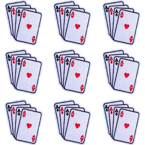 Pulaqi 10PCS Poker Patch Black And White Wholesale Patches Iron On Patches For Clothing Punk Wholesale Dropship Custom Patch