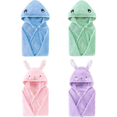 Baby Cartoon Cute Animal Hooded Bath Towel Ultra Soft Super Absorbent Bathrobe Cloth Robe