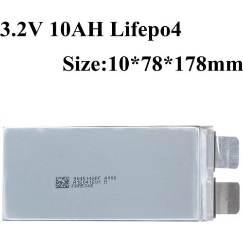 8pcs3.2v 10Ah Rechargeable Lifepo4 Battery 10ah Tin Dip Bateria for Diy 12v 36v 48v Electromobile Scooter E-moped E-bike Battery