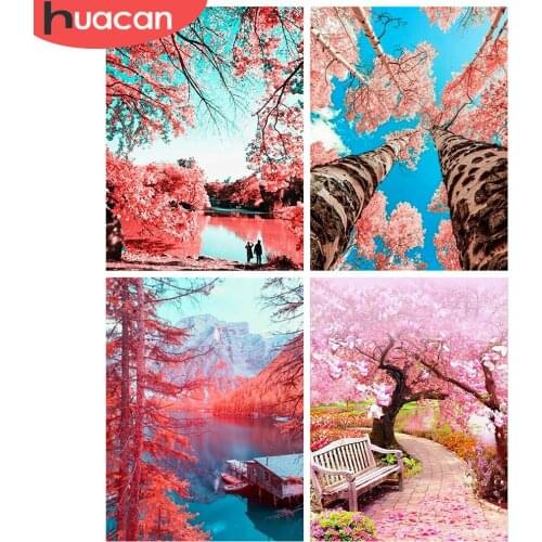 HUACAN 5d Diamond Painting Tree Home Decor DIY Diamond Embroidery Cross Stitch Landscape Mosaic Craft Kit Home Decor