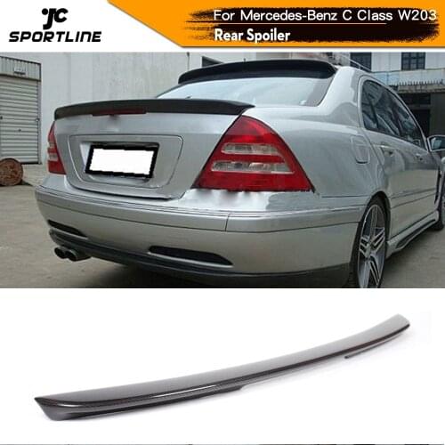 Carbon Fiber Car Rear Wings Trunk Lip Spoiler For Mercedes-Benz C-Class W203 C240 C320 C55 AMG 2001 - 2006
