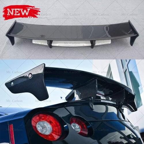 FOR NISSAN R35 GTR TOP SECRET STYLE CARBON FIBER ST2 SPOILER TRIM BODY KIT TUNING PART FOR GT-R R35 CARBON GT WING LIP RACING