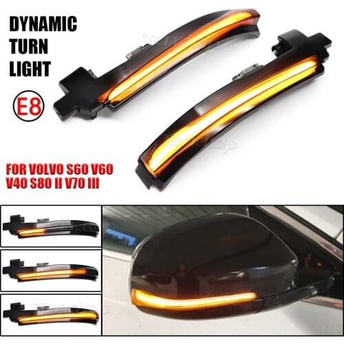 For Volvo V40 CC II V60 S60 2011-2018 S80 V70 III LED Dynamic Turn Signal Light Side Mirror Sequential Blinker Indicator Amber