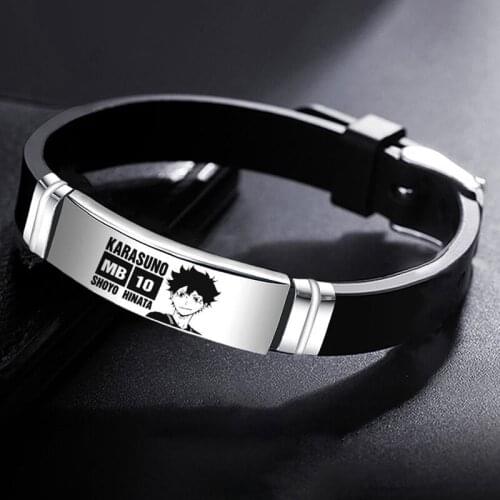 Haikyuu!! Wristband Hinata Shoyo Kageyama Tobio Stainless Steel Decor Bracelet Men Jewelry Anime Volleyball Boy Wristband