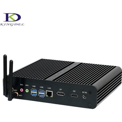 Kingdel New Fanless Mini PC KabyLake i7 7500U Micro Desktop PC Intel HD Graphics 620 4K HTPC with 16G RAM+512GB SSD+1TB HDD