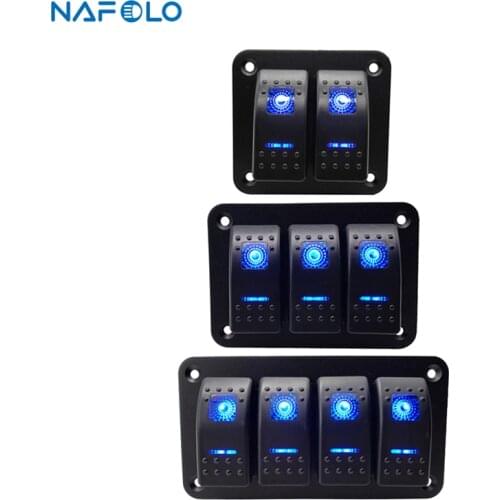 2/3/4 Gang Rocker Switch Panel Light Toggle Circuit Breaker Protector Accessories LED Switch For Car Auto Truck Caravan Marine