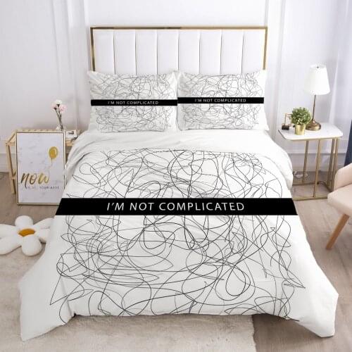 3D Bedding Set Quilt Covers Pillow Shams Duvet Cover Sets Bedclothes Bed Linens Queen Double Size Black White Home Textile