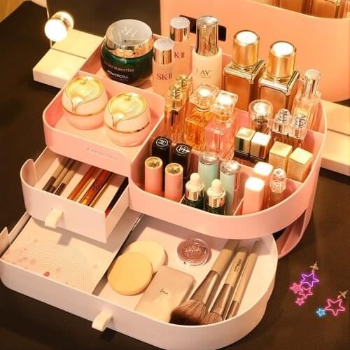 Creative Cosmetics Storage Box with Drawer Dressing Table Jewelry Small Object Storage Rack Skin Care Products Finishing Box