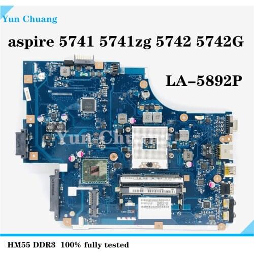 NEW70 LA-5892P For Acer aspire 5741 5741zg 5742 5742G Laptop Motherboard NEW70 LA-5892P HM55 DDR3 100% fully tested