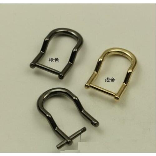10 PCS/lot) manufacturers wholesale handbags metal fittings inner diameter 1.4cm screw shoulder strap link u-shaped buckle