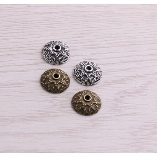 SWEET BELL 150pcs 4*12*12mm Two Color Receptacle Hollow Small Flower DIY Spaced Jewelry Accessories Charms For Jewelry Making