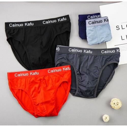 5 Pcs/lot Mens Underwear Cotton Panties Sexy Lingerie Briefs Mens Panty Comfortable Breathable Plus Size Solid Male Underpants