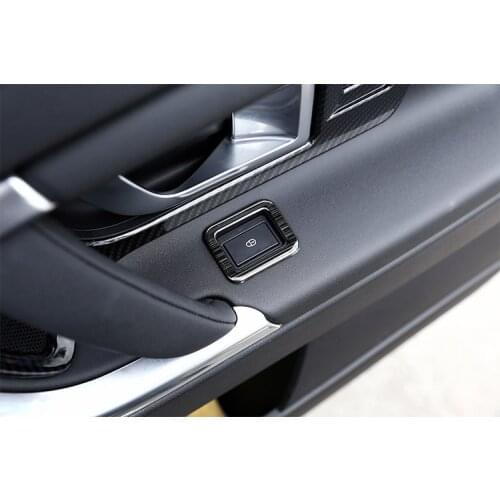 4pcs Stainless Steel Black Brushed Car Door Safety Lock Button Frame Cover Trim For Land Rover Discovery Sport 2015-17