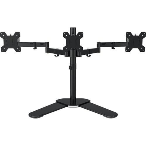 Desktop Full Motion 360 Degree Triple Screen Monitor Holder 10"-24"LCD LED Monitor Mount Arm Loading 9kgs Each Head