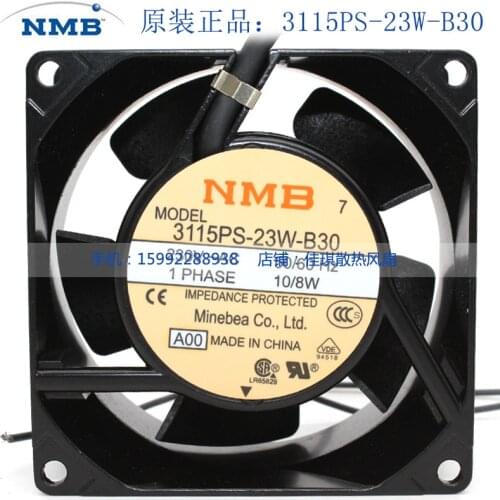 New original NMB-MAT AC fan 3115PS-23W-B30 8038 8cm 230V high temperature resistant aluminum frame cooling fan
