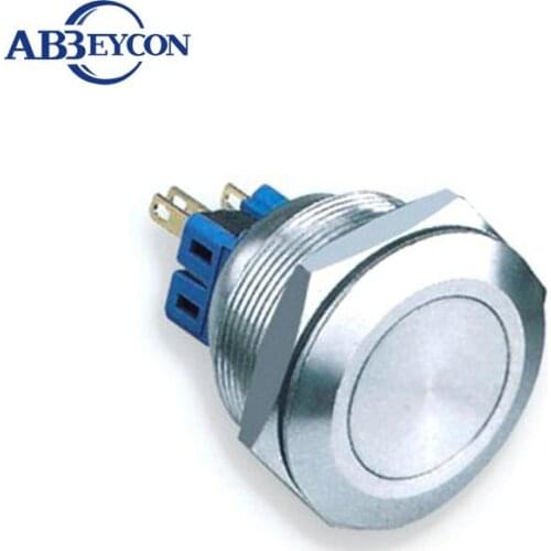 Flat round momentary Anti-vandal Metal Push Button Switch 28mm Waterproof button switch