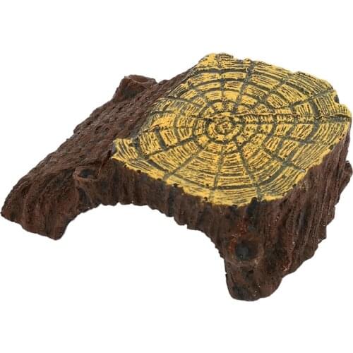 Ramp Mounted Resin Hut Habitat Landscape Aquarium for Aquatic Turtle Decoration