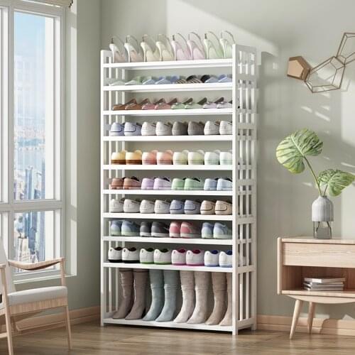 Clear texture shoe rack White household simple structure stable modern simple shoe cabinet fresh and elegant multi-layer space s