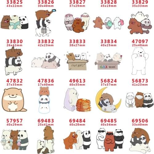 DIY Craft Supplies Sewing Accessories Cartoon Bear Printed Planar Resins Mold 30 Pieces. PR-33825