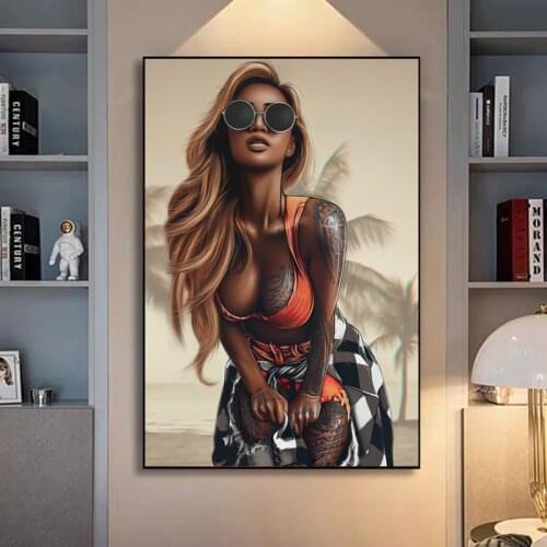 Sexy Cool Woman Art Canvas Paintings Poster and Print Cuadros Wall Art Picture for Home Decor (No Frame)