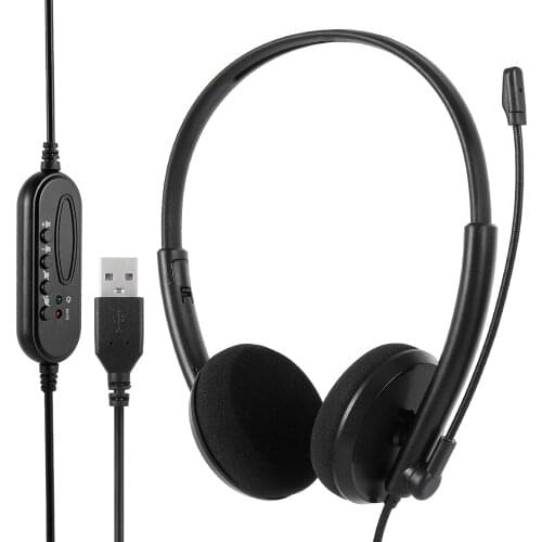 USB wired Headphones With Microphone Business Headsets Noise Cancelling Call Center Headphones For PC /Laptop/Computer