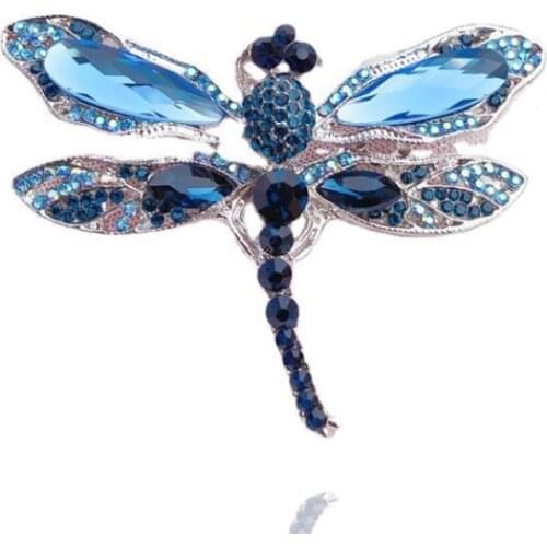Retro Dragonfly Brooch Silk Scarf Button Animal Brooch Charm Womens Banquet Dress Accessories Fashion Jewelry Anniversary Gift