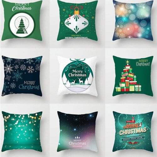 Merry Christmas Cushion Cover Christmas Decoration Pillowcase Santa Claus Polyester Throw Pillow Case Cover kerstmis navidad