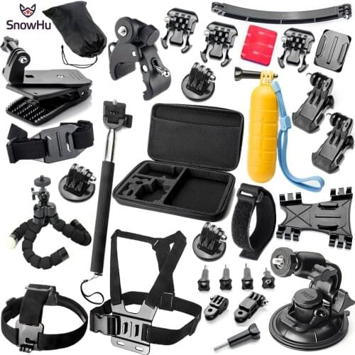 SnowHu for Gopro Accessories set for go pro hero 9 8 7 6 Head Chest Strap Adapter Mount For yi 4K For eken h9 sport camera GS16