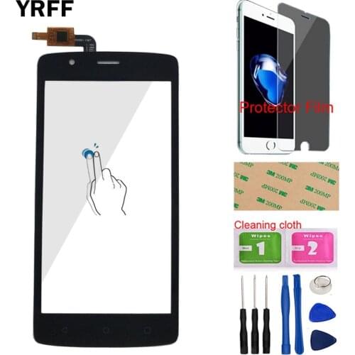 YRFF Mobile Touch Screen Panel For Fly Cirrus 3 FS506 Touch Screen Capacitive Digitizer Front Glass Panel Sensor +Protector Film