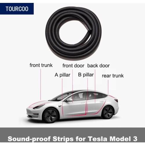 Car Modification Door Sound Insulation Sealing Strip for Tesla Model 3 Front Rear Trunk Whole body Strip