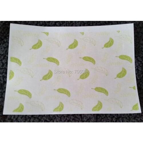 15x21cm(5.91''x8.27'') Printed green leaf Wax Pad Gift Wax Paper Handmade Soap wrapping Paper 200pcs/lot wholesales