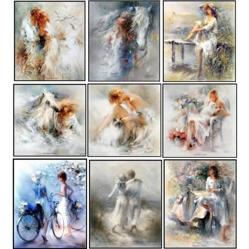 Embroidery Counted Cross Stitch Kits Needlework - Crafts 14 ct Medium Size DIY Arts Handmade Decor - White Dreams Collection