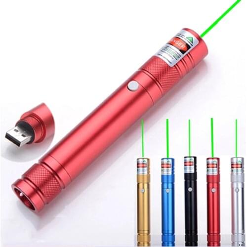 Green Laser Pointer Torch USB Charging High Power 5 MW Laser Pen Single Point Starry Burning Lazer High Power Visible Beam