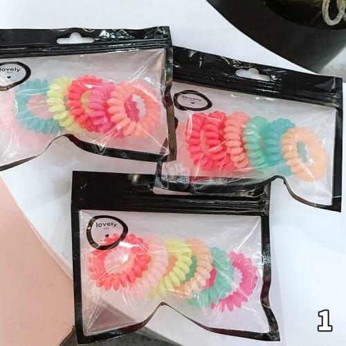1Bag Women Telephone Line Hairbands Scrunchie Headband Elastic Solid Hair Bands For Girl Ring Scrunchies Hair Accessories