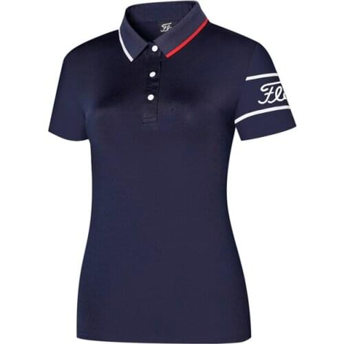 Golf Wear Womens Short Sleeve Top Lapel Sweat Wicking Comfortable Thin Polo Shirt Golf Polo Shirts
