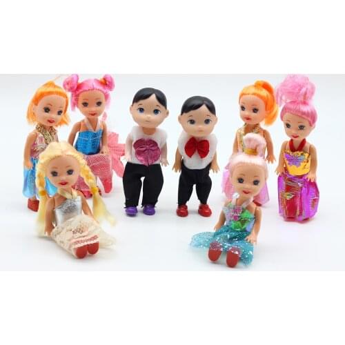 1pc 3.5inch Popular fashion Girl Dolls 10cm cute small Kellys Boy Son dolls for barbies dolls toys gift