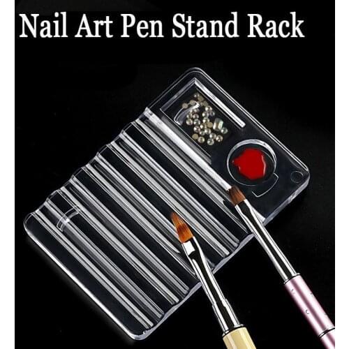 1PC Professional Widely Used Holder with Palette Acrylic Crystal Pens Brush Carrier Stand Rack