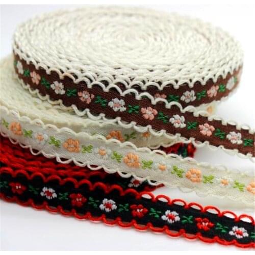 12mm crocheted flowers lace ribbon floral ribbons handmade craft garments accessories CX70