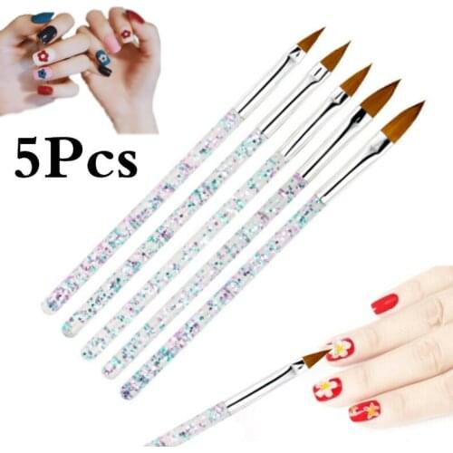 5PCS Nail Crystal Pen Carved Pen Gel Liner Polish Brush Set Nail Art Dotting Tools Nail Brush Set Makeup Cosmetics Wholesale