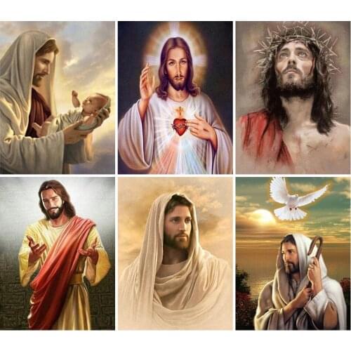 5D DIY Diamond Painting Religion Cross stitch Full Drill Square Diamond Embroidery Mosaic Jesus Christ Icon Rhinestones Decor
