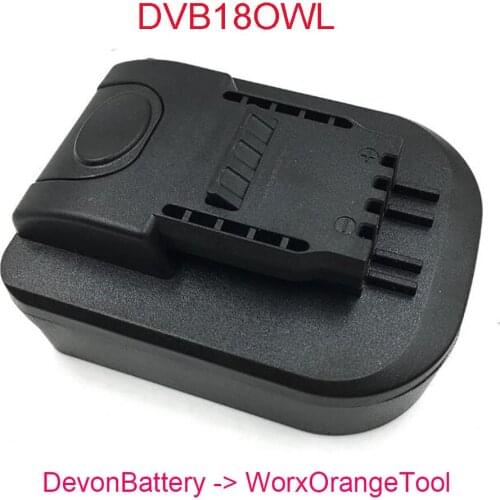 Adapter DVB20OWL use Devon 20V Li-ion Battery on Worx Orange small Foot Lithium Electric Power Tool