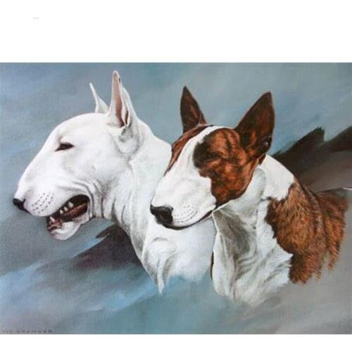 Bull Terrier diamond painting full drill square round diamond embroidery animals dog cute pets diy mosaic art child gift L599