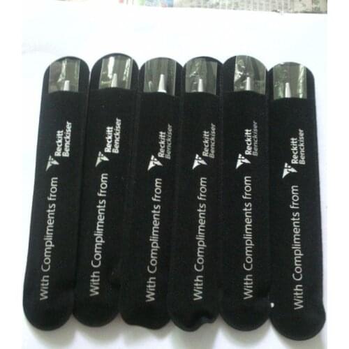 Free Shipping Cheapest Gift Package Black Color Round Deluxe Vinyl Felt Fabric Velvet Pen Pouch Pen Bag