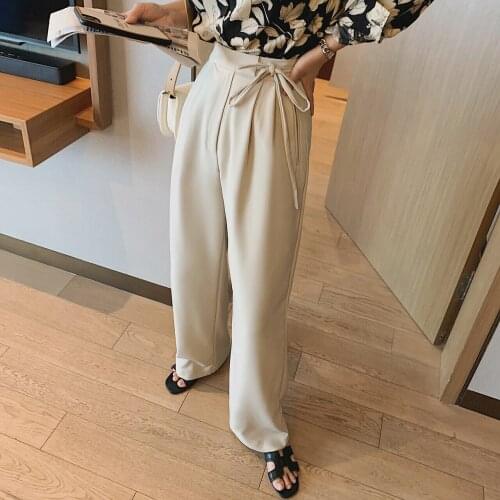 2021 Womens High Waist Straight Wide Leg Pants Trouser Suits Za Woman Y2k Clothes Urban Capris Vintage Korean Fashion Gothic "