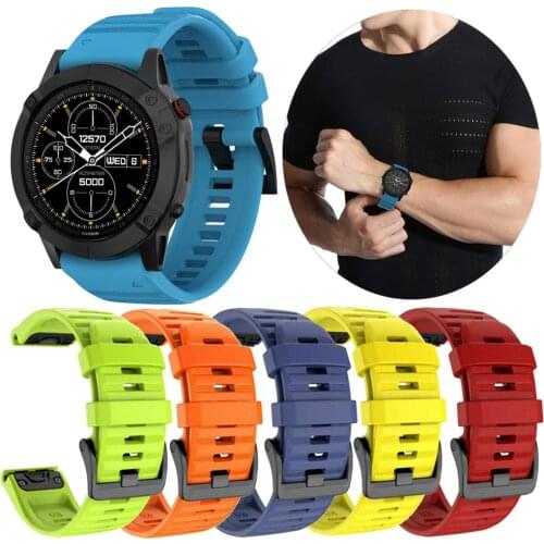 20 22 26MM Quick Release Silicone Watch Strap For Garmin Fenix 5 Series Smart Watch Replacement Strap For Garmin Fenix 6/6S/6X