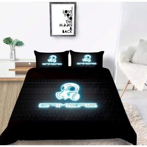 Fluorescence Mask Bedding Set Game Fashionable Simple Duvet Cover Black Queen King Twin Full Single Double Comfortable Bed Set