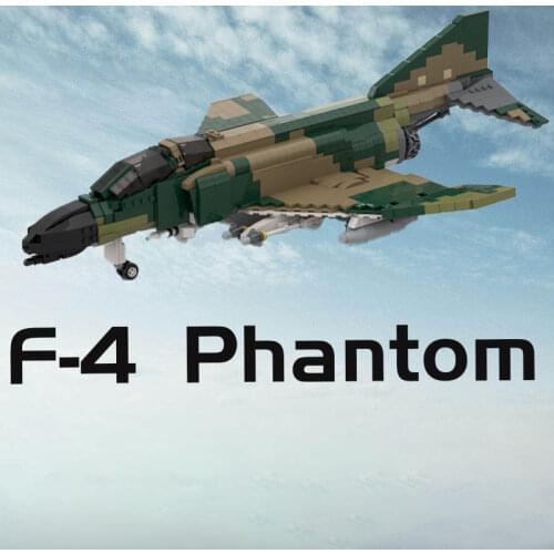 MOC Build Block Maker Military Series F-4 Mirage Fighter Creative Assembly Model Childrens Toy DIY Build Bricks Birthday Gift