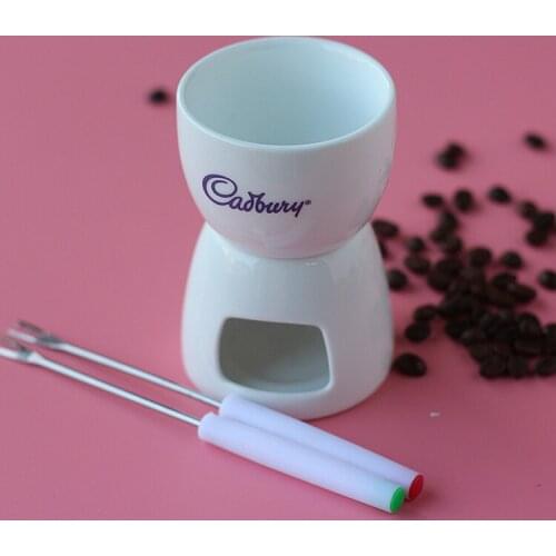 Free shipping leisure dessert fondue Ceramic chocolate podjarka furnace chocolate cheese hagendasi small pot