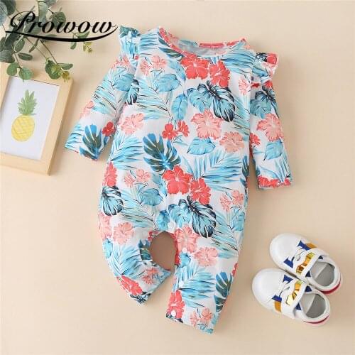 Prowow Baby Girls Clothes Summer Baby Overalls For Childrens Costumes Ribbed Newborns Rompers For Toddler Girls Clothes Solid